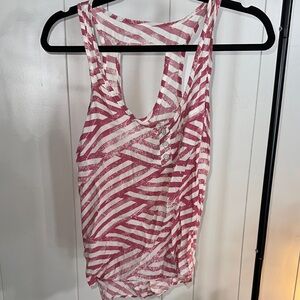 Hang Ten Red and White Patterned Tank Top